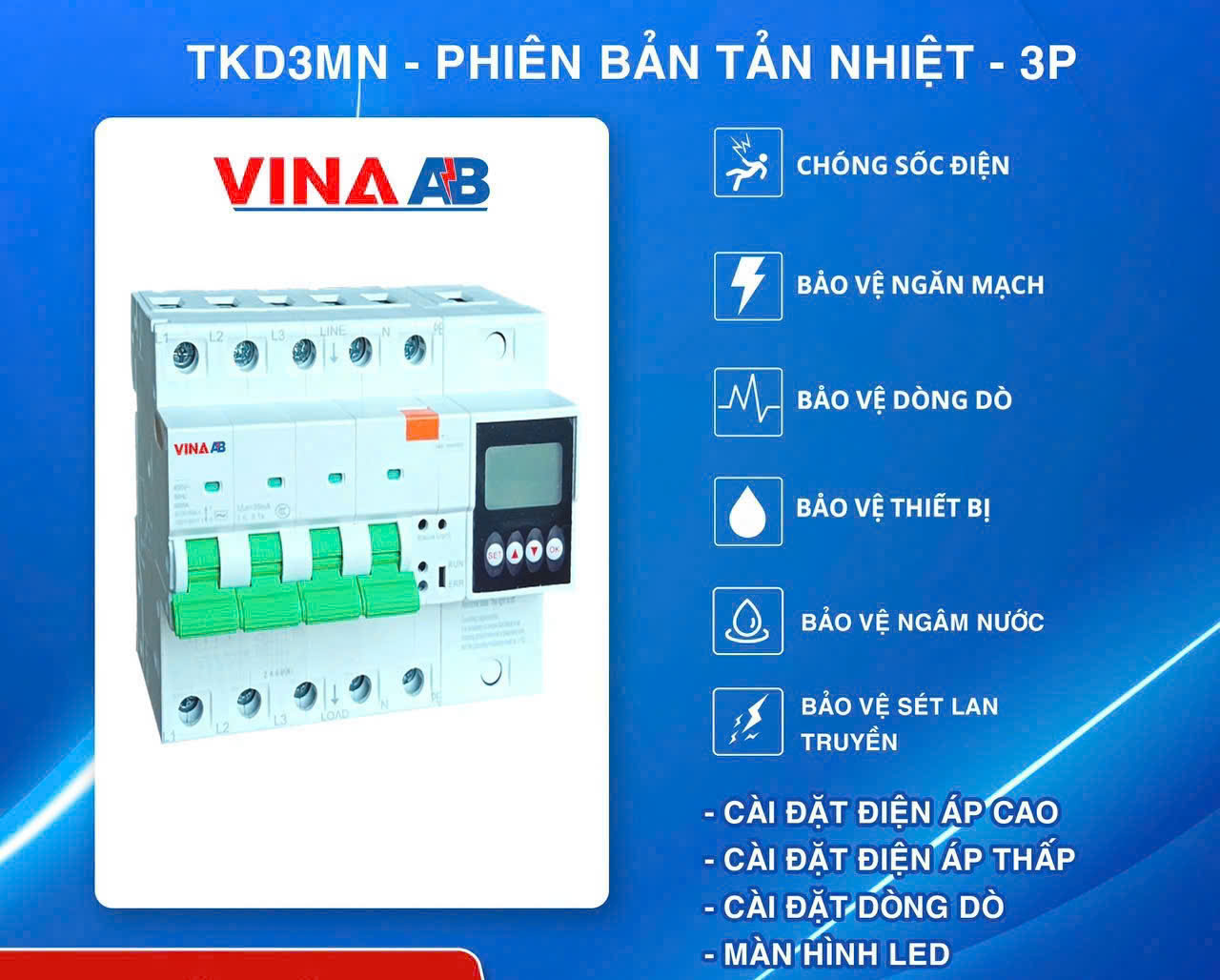 Thiết bị chống sốc điện cách ly Vina AB 3pha