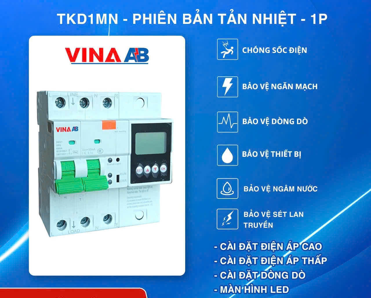 Thiết bị chống sốc điện cách ly 1 pha Vina AB